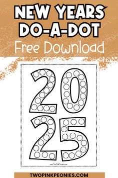 the new year's do - a - dot free printable coloring page for kids