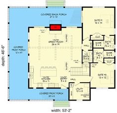 the first floor plan for a house