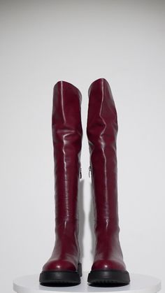 Materials Upper: LeatherLining: LeatherSole : Rubber Harmony Belle Burgundy Leather Knee High Women Boot Material and Craftsmanship: Meticulously handcrafted from 100% genuine cowhide leather. The boot features an elastic fabric on the back for a custom fit on every leg. Convenient side zipper for easy wear is located on the outer side. Comfortable Insole: Utilizes a natural padded leather insole for enhanced comfort. Durable Rubber Sole: The boot is equipped with a durable rubber sole for comfo Burgundy Boots, Women Boot, Autumn Outfits, Elastic Fabric, Easy Wear, Cowhide Leather, High Boots, Custom Fit, Side Zipper