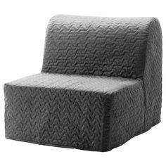 an upholstered chair that is made out of gray fabric with a diamond pattern on the back