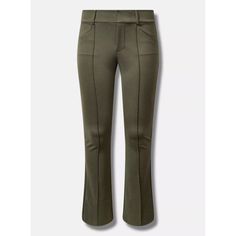 Torrid Pintuck Trouser Boot Studio Luxe Ponte High Rise Pant In Olive Green Women's Size 18r New With Tags Luxe Ponte Knit Fabric: Our Signature Work (Any) Wear Fabric With Office-Approved Tailoring, Wfh Stretch And Comfort, And Curve-Loving Hold. Plus, It’s Machine Washable! Stretch Level: Maximum. 68% Rayon, 28% Nylon, 4% Spandex. Zip And Button Fly. Front And Back Pockets High Rise Waist 39" Rise 11" Inseam 30" High Rise Pants, Jumpsuit Trousers, Pin Tucks, Trouser Pants, Olive Green, Pant Jumpsuit, Knitted Fabric, Knit Fabric, High Rise