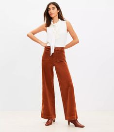 753416 High Rise Pants With Patch Pockets For Fall, High Waist Corduroy Wide Leg Pants For Fall, Fall High Waist Wide Leg Corduroy Pants, Relaxed Fit Corduroy Wide Leg Pants For Fall, Chic Straight Leg Corduroy Jeans, Fall High-rise Corduroy Bottoms, High Rise Corduroy Bottoms For Fall, Chic Corduroy Straight Pants, High Waist Corduroy Bottoms For Fall