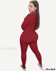 Olivia Mark - Personalized Patchwork Zipper Sports Jumpsuit with Grid Design Casual Long Sleeve Jumpsuits For Gym, Sports Long Sleeve Jumpsuit, Sportswear Long Sleeve Jumpsuits And Rompers For Sports, Sports Jumpsuit, Sleeve Stencil, Bodybuilding Clothing, Grid Design, Cotton Maxi, Maxi Dress Cotton