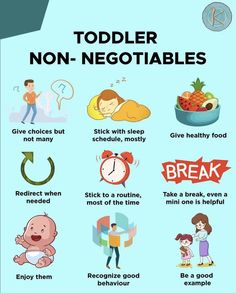 a poster with the words toddler non - negotiables written in different languages