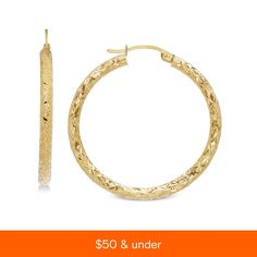 in stock Cadmium-free Small Hoop Jewelry For Anniversary, Macy's Small Hoop Jewelry As Gift, Macy's Small Hoop Jewelry For Gifts, Yellow Gold Small Hoop Jewelry Stamped 14k, Yellow Gold Small Hoop Jewelry, 14k Gold Stamped Hoop Jewelry, Macy's Small Hoop Earrings For Anniversary, Macy's Gold Pierced Jewelry, Cadmium-free Jewelry For Formal Occasions