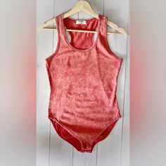 This Racerback Bodysuit Is Super Flattering. Make It A Base Layer Or Part Of Your Everyday Wardrobe. The Red Acid Wash Gives It That 90’s Girl Flare. Fit Is Perfectly Stretchy And True To Size. Red Sleeveless Bodysuit For Spring, Red Fitted Cotton Bodysuit, Red Cotton Bodysuit For Spring, Spring Red Cotton Bodysuit, Casual Red Cotton Bodysuit, Casual Fitted Racerback Bodysuit, Red Cotton Bodysuit For Summer, Red Sleeveless Bodysuit For Summer, Red Casual Bodysuit For Spring