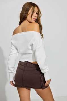 Spongy Off Shoulder Sweater, Snow White White Long Sleeve Off-shoulder Top For Fall, Fitted Off-shoulder Winter Sweater, White Off-shoulder Fall Sweater, White Off-shoulder Knit Top, Fall Fitted Off-shoulder Sweater, Fall Off-shoulder Fitted Sweater, Fitted Off-shoulder Fall Sweater, White Stretch Long Sleeve Off-shoulder Top, Trendy Stretch Off-shoulder Sweater