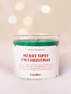 Candier-Merry Tipsy Candle - Leela and Lavender Jingle Basket, Gentle Aesthetic, Candle Obsession, Candle Quotes, Cute Gifts For Friends, Xmas 2024, Food Candles, Wardrobe Pieces, Cute Candles