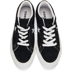 Converse: Black & White Vintage Suede One Star Sneakers | SSENSE Converse For Women, Black White Vintage, Converse Black, Vintage Suede, Star Sneakers, One Star, Accessories For Women, Vans Sneaker, White Vintage