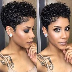 Short Natural Curly Hair, Brazilian Curly Hair, Natural Hair Short Cuts, Curly Pixie Cuts, Short Afro, Short Sassy Hair, Short Curly Haircuts, Curly Pixie, Cheap Human Hair