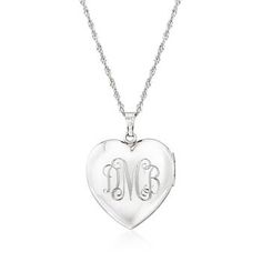 Ross-Simons - Plain - Sterling Silver Floral Heart Locket Necklace. Crafted in textured and polished sterling silver, our floral heart locket necklace makes a special signature piece for yourself or a loved one. Suspends from a Singapore chain that adjusts from choker length to 24". Lobster clasp, sterling silver heart locket necklace. Elegant Heart Locket Necklace For Personalized Gift, Elegant Personalized Medallion Heart Necklace, Personalized Medallion Heart Necklace, Sterling Silver Double Heart Locket For Mother's Day, Sterling Silver Heart Locket Necklace For Mother's Day, Mother's Day Sterling Silver Locket Necklace With Heart Charm, Engraved Sterling Silver Locket Necklace For Mother's Day, Silver Heart Pendant Locket Necklace With Hallmark, Silver Heart Pendant Locket Necklace For Personalized Gift