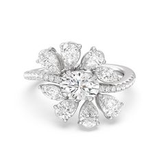 https://embed.imajize.com/493178097 Luxury Flower-shaped Diamond Anniversary Ring, Luxury Diamond White Cubic Zirconia Flower Ring, Luxury Flower Shaped Cluster Ring, Luxury Dazzling Diamond White Flower Ring, Diamond Ads, Pear Shape Diamond Ring, Jewellery Drawing, Blue Wedding Band, Pear Shaped Diamond Ring