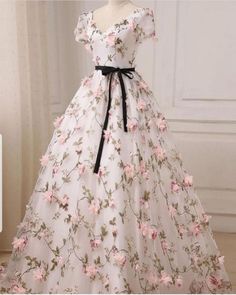 Short Sleeve Prom Dresses, Flower Prom Dress, Prom Dress Black, Princess Prom Dresses, 파티 드레스, Lace Ball Gowns, فستان سهرة, Ball Gowns Prom