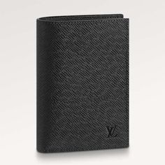 Louis Vuitton LV Unisex Passport Cover Black Taiga Leather Cowhide Leather Lining Designer Travel Wallets With Interior Card Slots, Designer Bifold Travel Wallet, Designer Leather Travel Wallet, Classic Textured Leather Wallets For Travel, Modern Black Card Holder For Travel, Luxury Leather Travel Card Holder, Designer Travel Bifold Bag, Luxury Leather Card Holder For Travel, Black Modern Travel Accessories For Formal Occasions