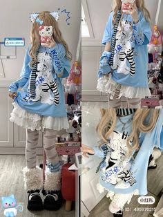 Grunge Kawaii Outfits, Grunge Preppy Outfits, Kawaii Outfits Anime, Cat Inspired Outfits, Japanese Harajuku Fashion, Creepy Cute Fashion