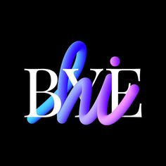 the word blie is painted in blue and purple on a black background with white letters