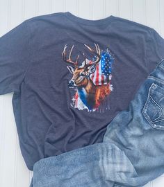 Deer with American Flag very soft T-shirt, Be unique. Great Gift with Man or Women   Polyester, Cotton, Rayon Blend  color: White Ordering and Shipping Your item will be shipped out the next day or in 5-6 days. Graphic Tee Tops For Outdoor Summer Activities, Graphic Tee Tops For Summer Outdoor, Summer Graphic Tee For Outdoor, Sublimation Print Tops For Summer Outdoor, Summer Tops With Sublimation Print For Outdoor, Summer Outdoor Tops With Sublimation Print, Outdoor Summer Shirt With Screen Print, Summer Outdoor Top With Sublimation Print, Casual Outdoor Tops With Front Print