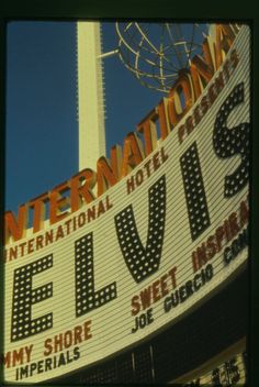 an old sign for the international hotel and casino elvis's in las vegas, nv