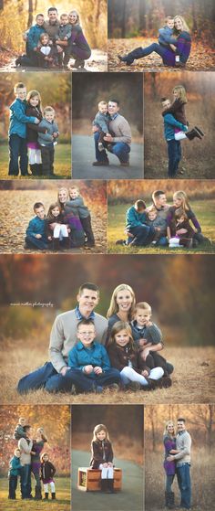 an image of a family posing for pictures in the fall