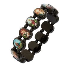 Men's Size Black Wood Saints Bracelet Extra Fits, Saints Bracelet, St Therese, The Saints, St Joseph, Made In Brazil, Aesthetic Collage, St Michael, Black Wood