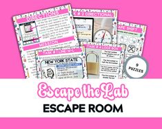 escape the lab escape room activities