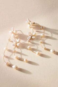 Heishi Pearl Chandelier Drop Earrings | Anthropologie Pearl Chandelier, Natural Pearl Necklace, Pearl Earrings Wedding, Freshwater Pearl Ring, Bridal Earrings Pearl, Pearl Bridal, Wedding Accessories Jewelry, Earrings In Gold, Pearl Earrings Dangle