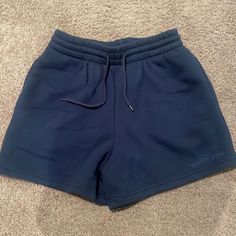 Comfy White Fox Sweat Shorts Never Worn! Navy Short Bottoms For Loungewear, Navy Lounge Shorts, Casual Navy High-waisted Shorts, Navy High Waist Casual Shorts, Casual Navy High Waist Shorts, Casual High Waist Navy Shorts, Sporty Blue Bottoms For Day Out, White Fox Shorts, White Fox Clothes