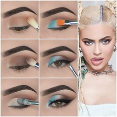 Kylie Jenner Eye Makeup Tutorial, Kylie Jenner Eye Makeup, Kylie Jenner Makeup Tutorial, Bang Hair, Makeup Suggestions, Save Videos, Eyes Ideas, Kylie Makeup, Makeup Pictorial