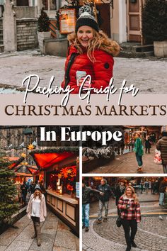 christmas markets in europe with text overlay reading packing guide for christmas markets in europe