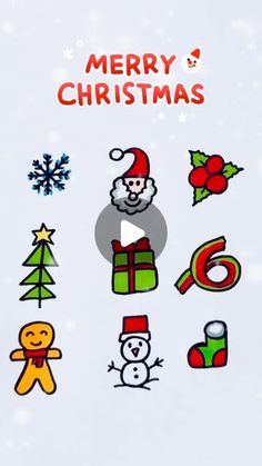 merry christmas stickers on a white background