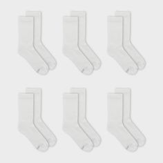 Fruit of the Loom Women's Cushioned 6pk Crew Athletic Socks - White 4-10, Women's, Size: Small White Tube, Work Socks, Comfort Women, Comfy Socks, Sock Packs, Tube Socks, Athletic Socks, No Show Socks, Polyester Yarn