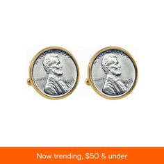 in stock Classic Collectible Nickel-free Jewelry, Classic Nickel-free Collectible Jewelry, Nickel-free Classic Collectible Jewelry, Classic Formal Jewelry With Hallmark, Steel Penny, American Coins, Cuff Links, Lincoln, Penny