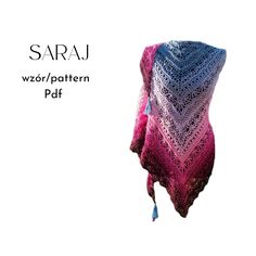 the shawl is knitted in two different colors