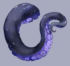 the letter c is made up of an octopus's tail, and it appears to be purple