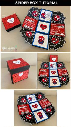 Diy Spiderman Valentine Box Ideas, How To Make A Valentines Box Ideas, Spider Man Birthday Gift Ideas, Spiderman Birthday Gift Ideas, Valentines Things To Sell, Spiderman Themed Gifts, Spiderman Craft Ideas, Spiderman Box Ideas, Diy Spiderman Gift Ideas