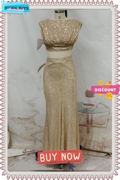 Women Sequined Sleeveless Top and Long Skirt Two-piece Set Top And Long Skirt, Two Piece Sets, Long Skirt, Sleeveless Top, Two Piece, Skirt, Best Deals