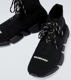 Find BALENCIAGA Speed 2.0 Lace-up Sneakers on Editorialist. Upper: fabric. Toe shape: round toe. Sole: fabric insole, rubber sole. Closure: lace-up. Lining: fabric. Comes with a box. Made in Italy. Comes with dust bag. Tenis Balenciaga, Balenciaga Men, Round Toe Sneakers, Balenciaga Speed, Balenciaga Black, Latest Sneakers, Fashion Socks, Black Sneakers, Black Logo