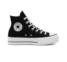 Canvas Platform Chuck Taylor All Star, Converse Haute, Black Platform Converse, Platform Chucks, Womens High Top Shoes, Converse Platform, Chuck Taylor All Star Lift, Platform Converse