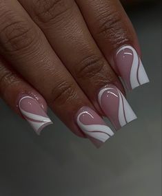 Short Length Nails Designs, Mixed French Nails, Square Nails Design Ideas Summer, Half And Half Nails Designs, Full Set Nails Acrylic, University Nails, Coffin Nail Art Designs, Coffin Nail Art, Lace Nails