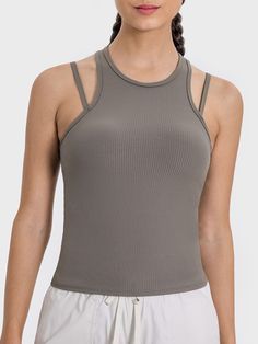 Features: Basic style Sheer: Opaque Stretch: Moderate stretch Material composition: 78% nylon, 22% spandex. Care instructions: Machine wash cold. Tumble dry low. Imported Size Top Length Bust 4 18.7 27.6 6 19.3 29.1 8 19.9 30.7 10 20.5 32.3 12 21.9 33.9 Casual Nylon Tops For Pilates, Stretch Elastane Moisture-wicking Tank Top, Moisture-wicking Workout Tank Top, Workout Moisture-wicking Elastane Tank Top, Workout Moisture-wicking Tank Top, 4-way Stretch Moisture-wicking Tank Top, Gray Stretch Top For Gym, 4-way Stretch Moisture-wicking Elastane Tank Top, Moisture-wicking 4-way Stretch Elastane Tank Top