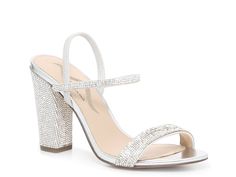 Nina Sanchia Slingback Sandal - Free Shipping | DSW Silver Sparkly Heels, Block Shoes, Silver Clutch, Sparkly Heels, Prom Heels, Nina Shoes, Rhinestone Heels, Trending Boots, Prom Shoes