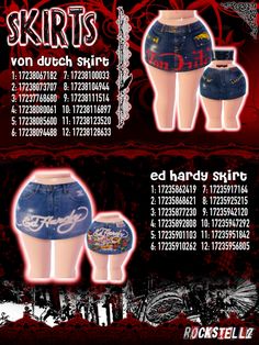 an advertisement for shorts with different designs on it