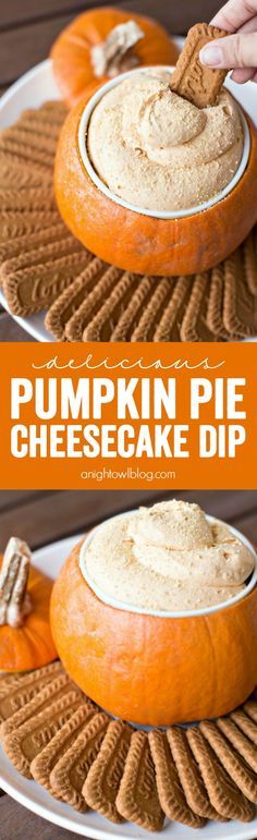 pumpkin pie cheesecake dip on a plate