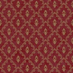 a red and gold wallpaper with an intricate design on it's surface,