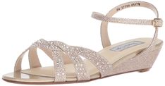 PRICES MAY VARY. Comfortable sandal Jeweled sandal Mother Of The Bride Shoes, Fun Wedding Shoes, Bridal Flats, Comfortable Wedges, Jeweled Sandals, Navy Shoes, Bride Shoes, Evening Shoes, Heels & Wedges