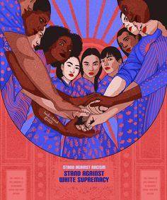 Artwork that shows women of color standing together against racism and Asian hate. Activism Art, Peace Poster, Woman Illustration, Wow Art, Unique Wall Art, Graphic Design Posters, Mini Art, Art Reference, Poster Art