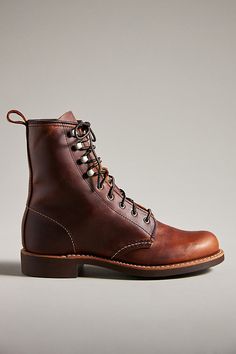 Find RED WING Heritage Silversmith Boots on Editorialist. Inspired by a work style initially built for farm fields and blacksmith workshops, the Silversmith features a slim silhouette with extended leather height and lace-up styling, complete with speed-lace hooks. Heritage Silversmith Boots by Red Wing in Black, Women's, Size: 5, Leather/Glass Silversmith Boots, Farm Boots, Tie Styling, Farm Fields, Shoes Unique, Brown Fits, Wing Shoes, Red Wing Shoes, Shoe Company