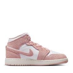 * Leather upper   * Suede overlay   * Perforated toe box   * Encapsulated Air unit   * Cupsole midsole   * Rubber outsole   * Color: White/Legend Pink/Sail   * Style: FN7432-161 Mid Jordan 1 Pink, Air Jordan 1 Mid Hyper Pink, Jordan 1 Mid Pink Quartz, Jordan 1 Mid Pink, Air Jordan 1 Mid Digital Pink, Air Jordan 1 Mid Gs, Cazal Sunglasses, Air Jordan 1 Mid Se, Adidas Samba Og