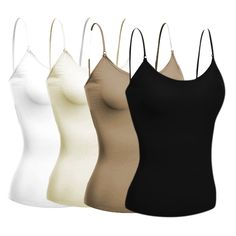 PRICES MAY VARY. Comfortable camisole built in shelf fabric bra tank tops are composed of 95 percent Cotton 5 percent Spandex and adjustable shoulder spaghetti straps and attractive round scoop neckline Comfort with short torso and adjustable spagetti straps for perfect fit These tank tops are lightweight and offer you incredible ease of movement making these ideal for exercise workout gym yoga biking and running Many different and exciting color options available to best suit your taste and sty Spagetti Strap, Cami Bra, Cotton Camisole, Bra Tank, Womens Camisoles, Short Torso, Tank Top Straps, Black Camisole, Tank Top Bras