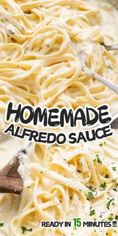 homemade alfredo sauce is ready in 15 minutes